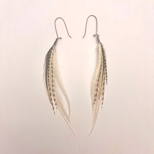 Rooster feather earrings
